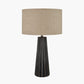 Draydon Black Wash Mango Wood Textured Cone Table Lamp