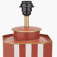 Raya Cinnamon and White Hand Painted Metal Table Lamp Base with Rouen 40cm White Boucle Cylinder Lampshade