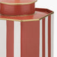 Raya Cinnamon and White Hand Painted Metal Table Lamp Base with Rouen 40cm White Boucle Cylinder Lampshade