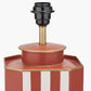 Raya Cinnamon and White Hand Painted Metal Table Lamp Base with Lino 40cm Black Self Lined Linen Cylinder Lampshade