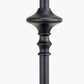 Emilio Matt Black Candlestick Table Lamp Base with Izara 35cm Lilac Ikat Patterned Mushroom Pleat Tapered Lampshade