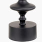 Emilio Matt Black Candlestick Table Lamp Base with Izara 35cm Ocean Blue Ikat Patterned Mushroom Pleat Tapered Lampshade