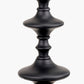 Emilio Matt Black Candlestick Table Lamp Base with Izara 35cm Racing Green Ikat Patterned Mushroom Pleat Tapered Lampshade