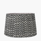 Benio Matt Black Metal Spherical Table Lamp Base with Vienna 35cm Black Chevron Mushroom Pleat Lampshade
