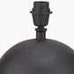 Benio Matt Black Metal Spherical Table Lamp Base with Vienna 35cm Red Chevron Mushroom Pleat Lampshade