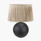 Benio Matt Black Metal Spherical Table Lamp Base with Vienna 35cm Taupe Chevron Mushroom Pleat Lampshade