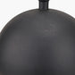 Benio Matt Black Metal Spherical Table Lamp Base with Vienna 35cm Taupe Chevron Mushroom Pleat Lampshade