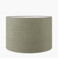 Josie Clear Glass and Antique Brass Metal Table Lamp Base with Edward 30cm Pistachio Green Linen Cylinder Lampshade