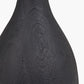 Corella Black Mango Wood Curved Table Lamp Base with Izara 40cm Ocean Blue Ikat Patterned Mushroom Pleat Tapered Lampshade