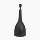 Corella Black Mango Wood Curved Table Lamp Base with Lino 40cm Black Self Lined Linen Cylinder Lampshade