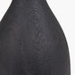 Corella Black Mango Wood Curved Table Lamp Base with Lino 40cm Black Self Lined Linen Cylinder Lampshade