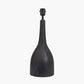 Corella Black Mango Wood Curved Table Lamp Base with Lino 40cm White Self Lined Linen Cylinder Lampshade