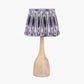Corella Natural Mango Wood Curved Table Lamp Base with Izara 40cm Lilac Ikat Patterned Mushroom Pleat Tapered Lampshade