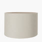 Corella Natural Mango Wood Curved Table Lamp Base with Lino 40cm Grey Self Lined Linen Cylinder Lampshade