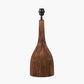 Corella Chocolate Brown Mango Wood Curved Table Lamp Base with Lino 40cm Cinnamon Self Lined Linen Cylinder Lampshade