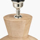 Koa Natural Mango Wood Contemporary Table Lamp Base with Lino 35cm Cinnamon Self Lined Linen Cylinder Lampshade