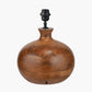 Kiah Brown Oiled Finish Mango Wood Round Table Lamp Base