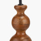 Nyari Brown Oiled Finish Mango Wood 3 Ball Design Table Lamp Base with Izara 40cm Lilac Ikat Patterned Mushroom Pleat Tapered Lampshade