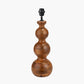 Nyari Brown Oiled Finish Mango Wood 3 Ball Design Table Lamp Base