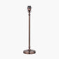 Piero Antique Bronze Metal Candlestick Table Lamp Base with Henry 35cm White Handloom Cylinder Lampshade
