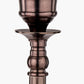 Piero Antique Bronze Metal Candlestick Table Lamp Base with Vienna 35cm Black Chevron Mushroom Pleat Lampshade
