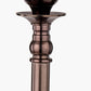 Piero Antique Bronze Metal Candlestick Table Lamp Base with Vienna 35cm Blue Chevron Mushroom Pleat Lampshade