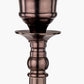 Piero Antique Bronze Metal Candlestick Table Lamp Base with Kamilah 35cm Red Chevron Patterned Mushroom Pleat Tapered Lamp Shade