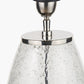 Elysia Bubble Glass and Silver Metal Table Lamp Base with Lino 40cm Black Self Lined Linen Cylinder Lampshade