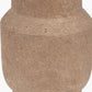 Gaiana Concrete Brown Stoneware Table Lamp Base with Milos 35cm Natural Linen Tapered Lampshade