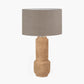 Gaiana Concrete Brown Stoneware Table Lamp Base with Edward 35cm Natural Linen Cylinder Lampshade