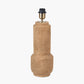 Gaiana Concrete Brown Stoneware Table Lamp Base with Edward 35cm Pistachio Green Linen Cylinder Lampshade