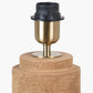Gaiana Concrete Brown Stoneware Table Lamp Base with Lino 35cm White Self Lined Linen Cylinder Lampshade