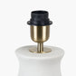 Eirene White Textured Stoneware Table Lamp Base with Milos 40cm Natural Linen Tapered Lampshade