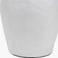 Eirene White Textured Stoneware Table Lamp Base with Edward 40cm Natural Linen Cylinder Lampshade