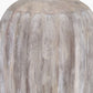 Ambrosia Natural Grooved Stoneware Table Lamp Base with Lys 35cm White Self Lined Linen Tapered Lampshade