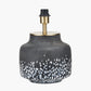 Etna Black and White Glass Table Lamp Base with Henry 40cm White Handloom Cylinder Lampshade