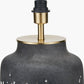 Etna Black and White Glass Table Lamp Base with Henry 40cm White Handloom Cylinder Lampshade