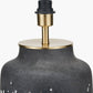 Etna Black and White Glass Table Lamp Base with Bloom 40cm White Handloom Scalloped Cylinder Lampshade
