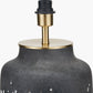 Etna Black and White Glass Table Lamp Base with Bloom 40cm White Handloom Scalloped Cylinder Lampshade
