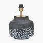 Etna Black and White Glass Table Lamp Base with Lys 40cm White Self Lined Linen Tapered Lampshade
