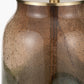 Valtellina Brown and Green Glass Table Lamp Base with Milos 35cm Pistachio Green Linen Tapered Lampshade