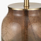 Valtellina Brown and Green Glass Table Lamp Base with Edward 35cm Natural Linen Cylinder Lampshade