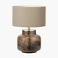 Cerdanya Brown and Beige Glass Table Lamp Base with Henry 35cm Taupe Handloom Cylinder Lampshade