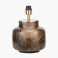 Cerdanya Brown and Beige Glass Table Lamp Base with Henry 35cm White Handloom Cylinder Lampshade