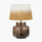 Cerdanya Brown and Beige Glass Table Lamp Base with Scallop 35cm Mustard Ombre Soft Pleated Tapered Lampshade
