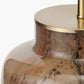 Cerdanya Brown and Beige Glass Table Lamp Base with Scallop 35cm Taupe Ombre Soft Pleated Tapered Lampshade
