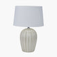 Cannes Sage and White Stripe Ceramic Table Lamp