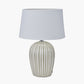 Cannes Sage and White Stripe Ceramic Table Lamp