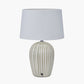 Cannes Sage and White Stripe Ceramic Table Lamp
