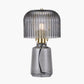 Zandra Grey Ribbed Glass Table Lamp
